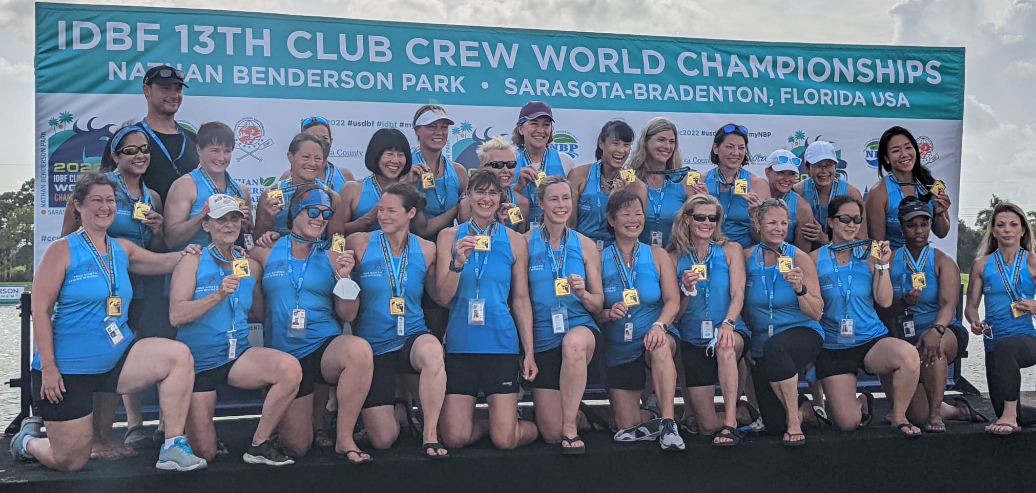 2022 IDBF Club Crew World Championships in Sarasota, Florida - Gold medalists in all distances!